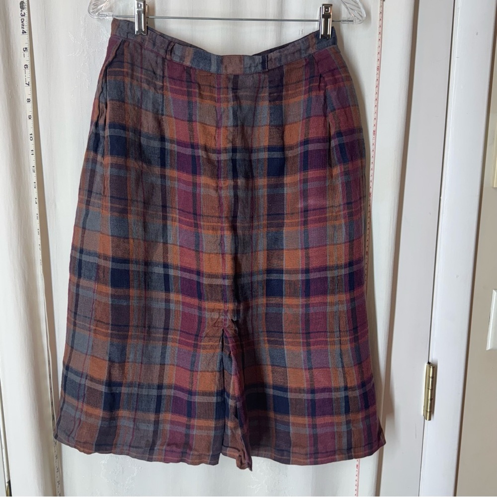 Vintage PIMS Plaid Linen Skirt - Picture 2 of 4
